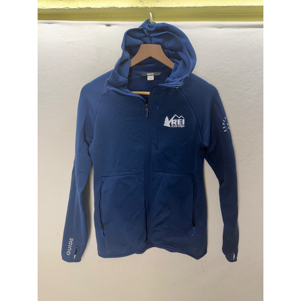 REI Co-op Fleece Hoodie Women Small Blue Polartec Guide Full Zip 3584